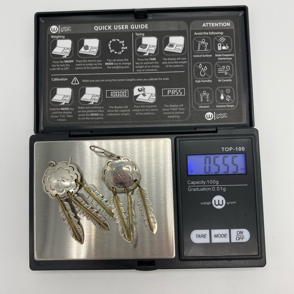 Vintage Taxco Mexico Sterling Silver 925 Dreamcatcher Feather Dangle Earrings - Picture 8 of 10